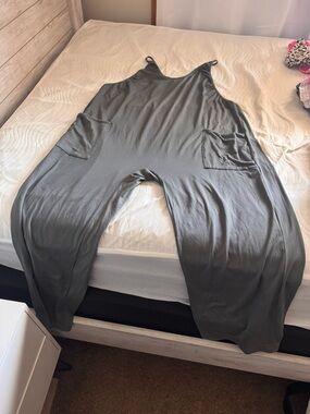 Gray Relaxed Pocket Jumpsuit